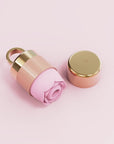Pink rose toy displayed elegantly on a pedestal, showcasing the discreet rose sex toy and rose vibrator for premium intimate pleasure